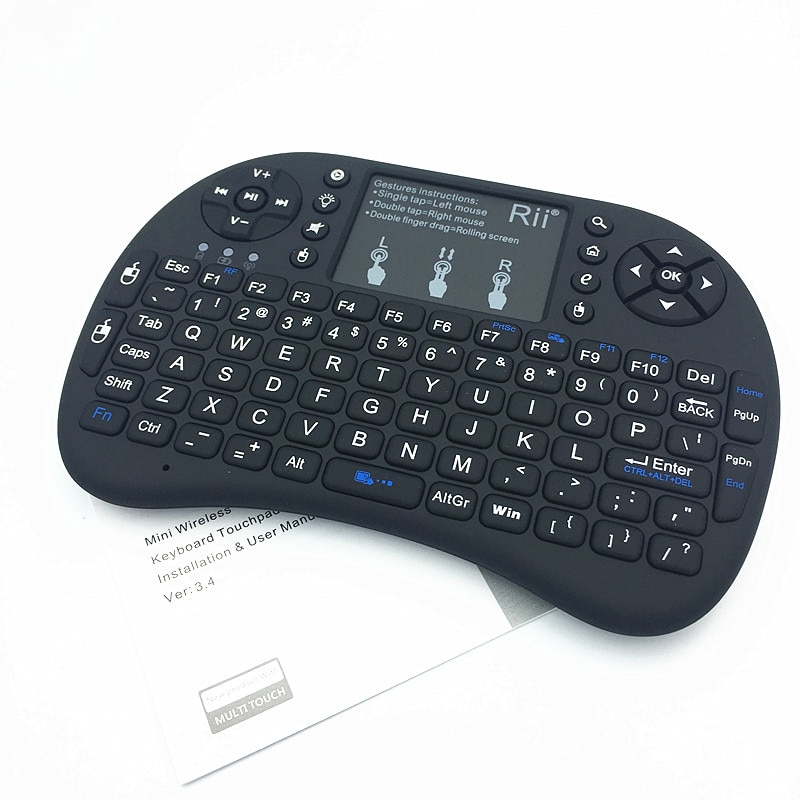 Mini Keyboard i8 + Engels Multi-Media Afstandsbediening Touchpad Handheld met backlight voor Android TV BOX Notebook Mini PC