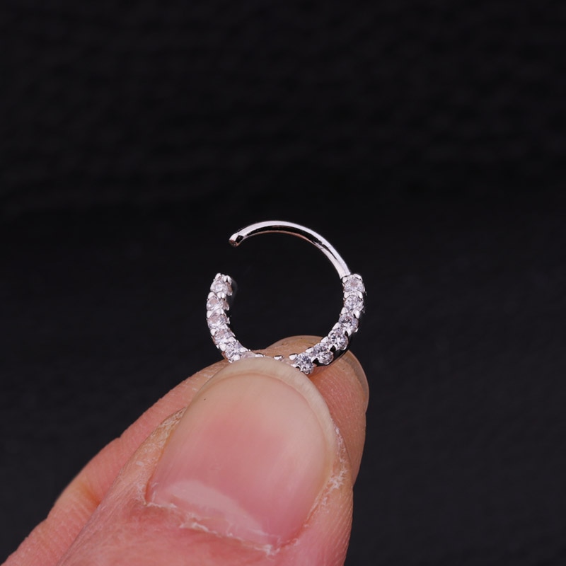 nouvelle 1pc CZ cerceau nez Septum anneau coeur Daith Piercing Tragus Cartilage Helix boucle d'oreille bijoux de corps