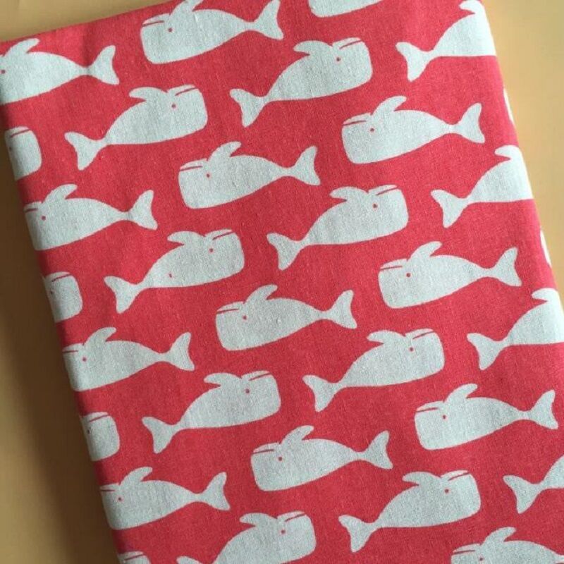 Beluga Gedrukt Canvas Stof Linnen Katoen Stof Diy Naaien Gewatteerde Thuis Decoratie Slijtvaste Textiel Stof: Pink / 50x150cm