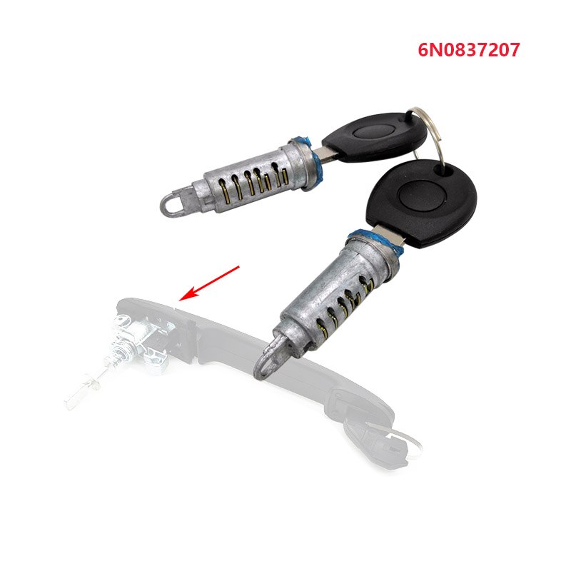 Deurklink Slot Reparatie Kit Voor Ford Galaxy Vw Polo Sharan Caddy Ii Seat Alhambra 6N0837207C 6N0837207D Deurklink Kit: 2 lock cylinders wit