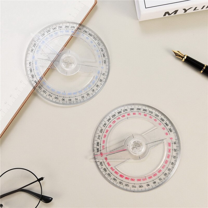 360 Degree Pointer Ruler Protractor Angle Finder Swing Arm for School Office Round Ruler 360 Degree Swing Arm Angle Finder