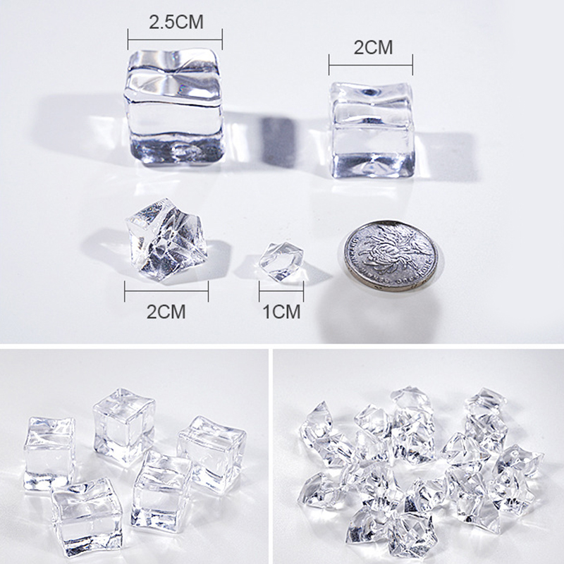 Photography Props Acrylic Simulation Ice Cube Drinks and Beverages Product Photo Decoration for The Photo Studio