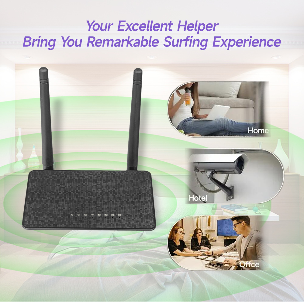 300M Router Wireless Wifi Range Repeater With 5*6dBi High Gain Antennas Wider Coverage Wi-Fi Extender For Home Office