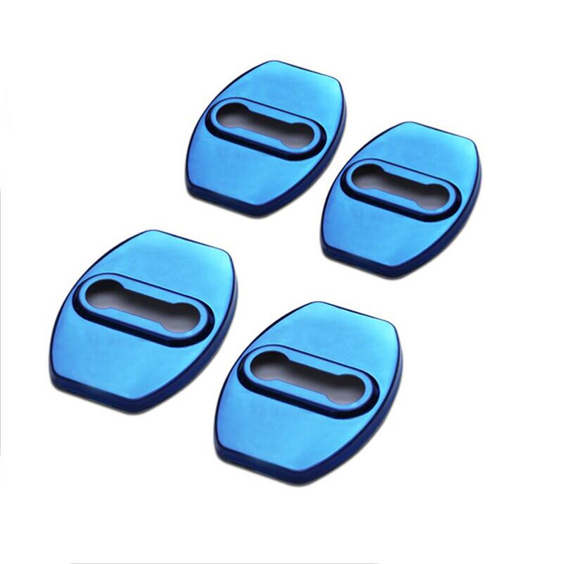 Rustfrit stål dørlås spænde beskytter bilovertræk til toyota c-hr chr  x1 aygo avensis caldina 2000 biltilbehør: Til b-type blå