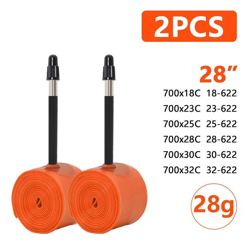 Ultraleichter TPU Fahrrad-Innenschlauch 700C – Für Reifen Von 18-32 Mm, Nur 28 G | Orange, Für Rennräder & Citybikes