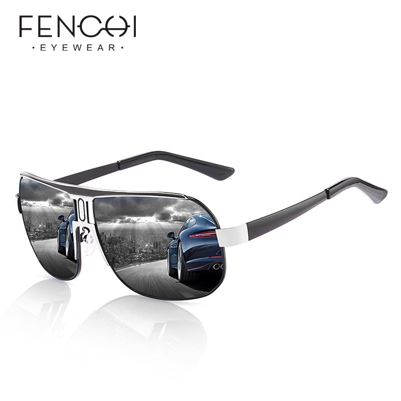 Fenchi overdimensionerede polariserede solbriller mænd  uv400 retro pilot solbriller belægning linse kørebriller til mænd kvinder