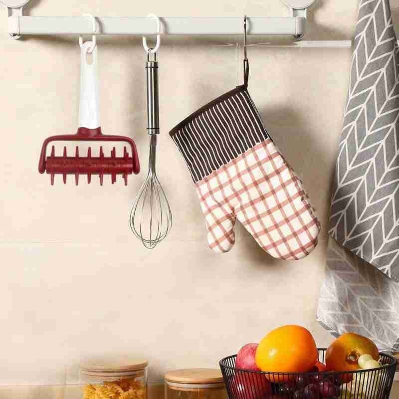 Pizza Pastry Roller Pin Baking Tool Cookie Biscuit Pizza Dough Puncher Crimper Kitchen Tools Pasta Tool Kitchen Holes Pie G R1H4