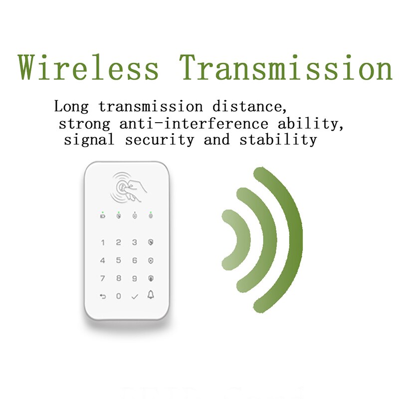 Bloqueo de teclado táctil inalámbrico, frecuencia de 433Mhz, codificación Ev1527 para desarmar brazos, sistema de seguridad, código de acceso, concentrador de alarma conectado RFID