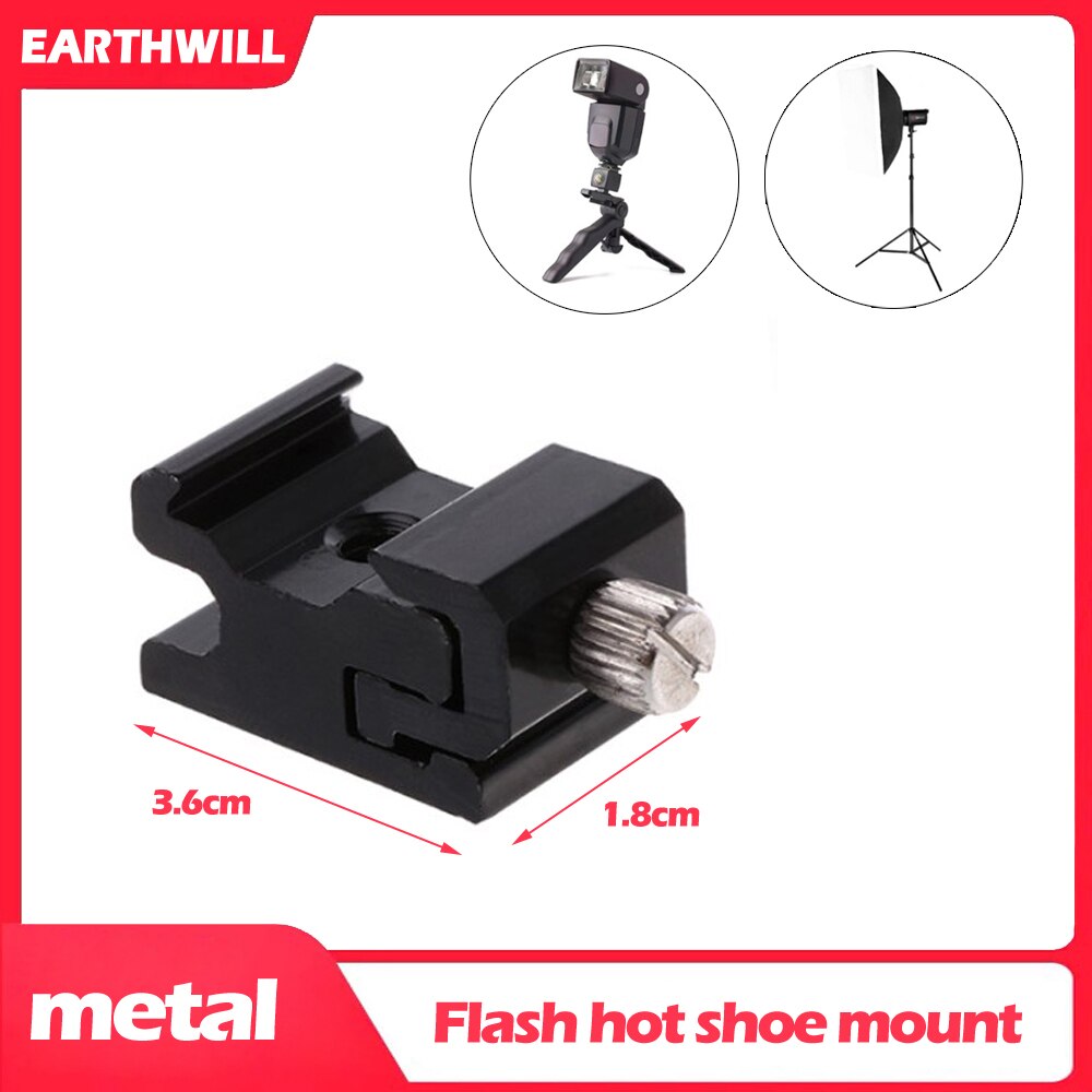 Studio external flash shoe base conversion cold shoe metal adjustment stabilizer tripod universal clip