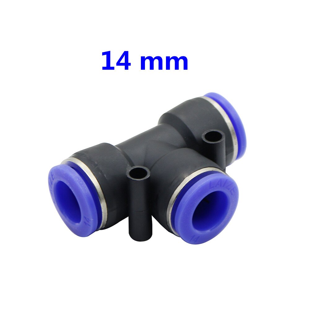 Conectores de agua para riego de jardín tipo T, 5 uds., 4mm, 6mm, 8mm, 10mm, 12mm, 14mm, 16mm, conectar rápidamente la boquilla atomizadora: Grey