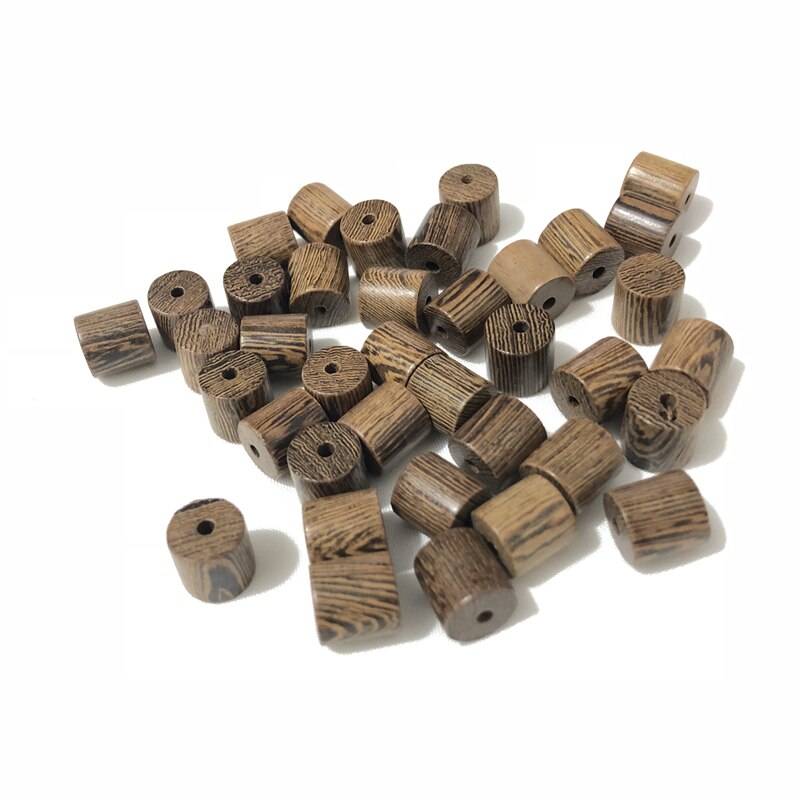 DIY 6-12mm Loose Wood Beads Buddhist Wood Sandalwood/Wenge/Rosewood Prayer Mala Cylinde Barrel Spacer Beads For Jewelry Making: Wenge / 6X6mm 100Pcs