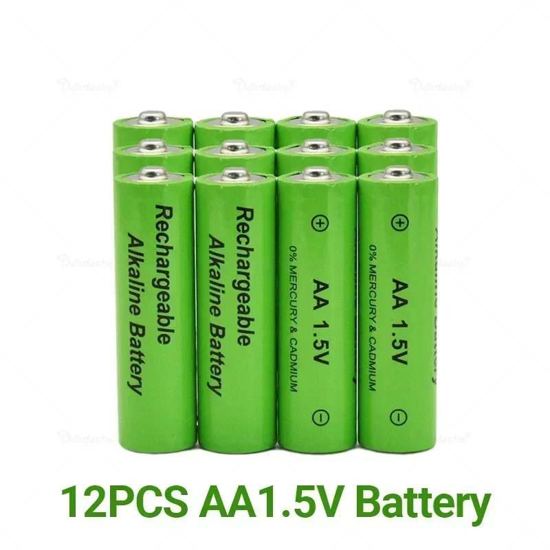 100% Brand Rechargeable Battery AA 1.5V 4800mah Chargeable for Clock Toys Flashlight Remote Control Camera Battery+charger: black