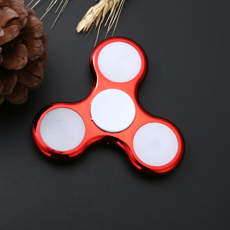 Children Autism Fingertip Gyroscope Rotation Hand Spinner Aluminum Alloy with LED Toy Kids Fidget Spinner Stress Relief Toy Boy