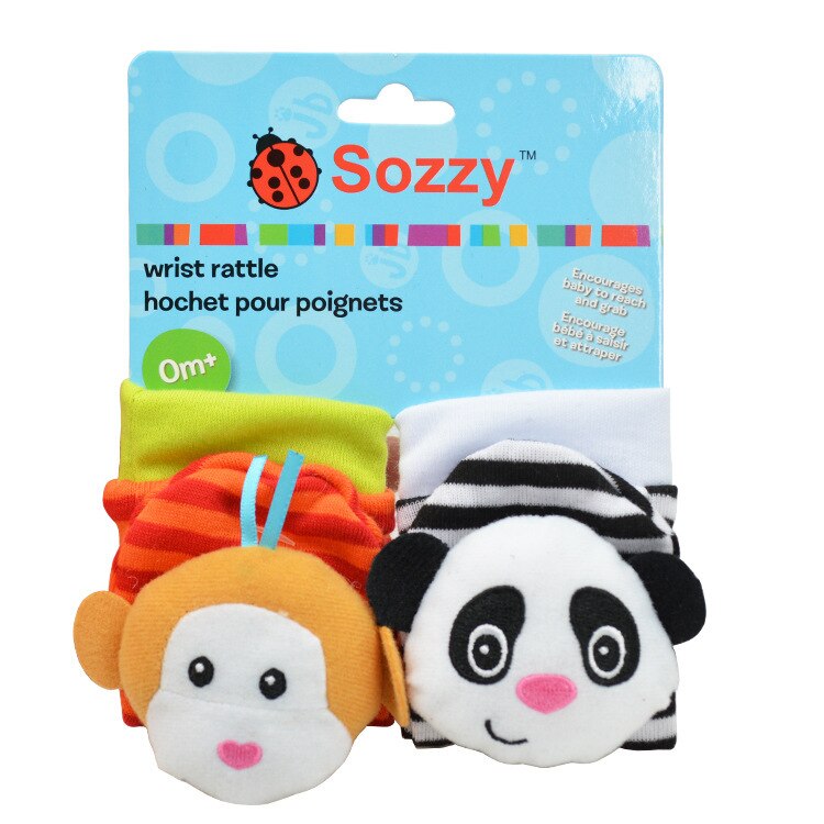SOZZY 2 stks/set Pols Rammelaar 15*3.5 cm dier Voet Sokken 14*6.5 cm Squishy Baby Baby Speelgoed pluche Pasgeboren sussen suffed pop: Socks 2 with paper