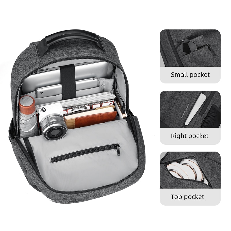 Mark Ryden de gran capacidad mochilas universitarias de 15,6 pulgadas Mochila negra para hombres Mochila para mujer Mochila para ordenador portátil