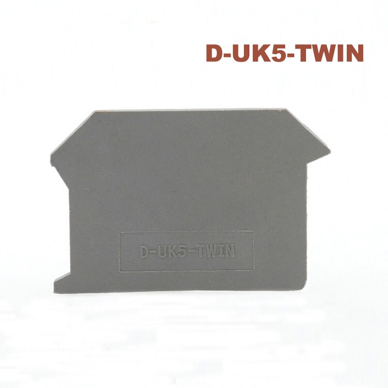 5Pcs D-UK5-TWIN Terminals End Plate Afdichting Baffle Dubbele Inlaat En Uitlaat Din Rail Schroef Terminal Blok UK5-TWIN Separator Cap