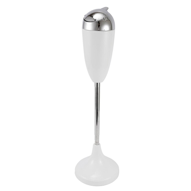 Adjustable Floor Standing Ashtray with Lid for Home Office Stainless Steel Weatherproof Anti-rust Ashtray Smoking Accessories: White