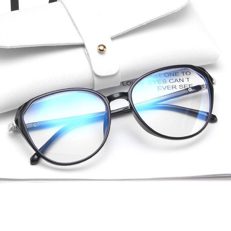 Anti-Blue Light Optical Myopia Eyeglasses Women Computer Prescription Glasses Classic Square Plastic Frame Tr90