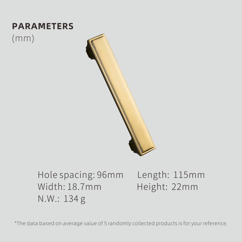 Dooroom messing møbelhåndtag moderne amerikansk skinnende guld pvd pulls garderobe kommode skab skab skuffe show box knopper: L3054- pvd-m