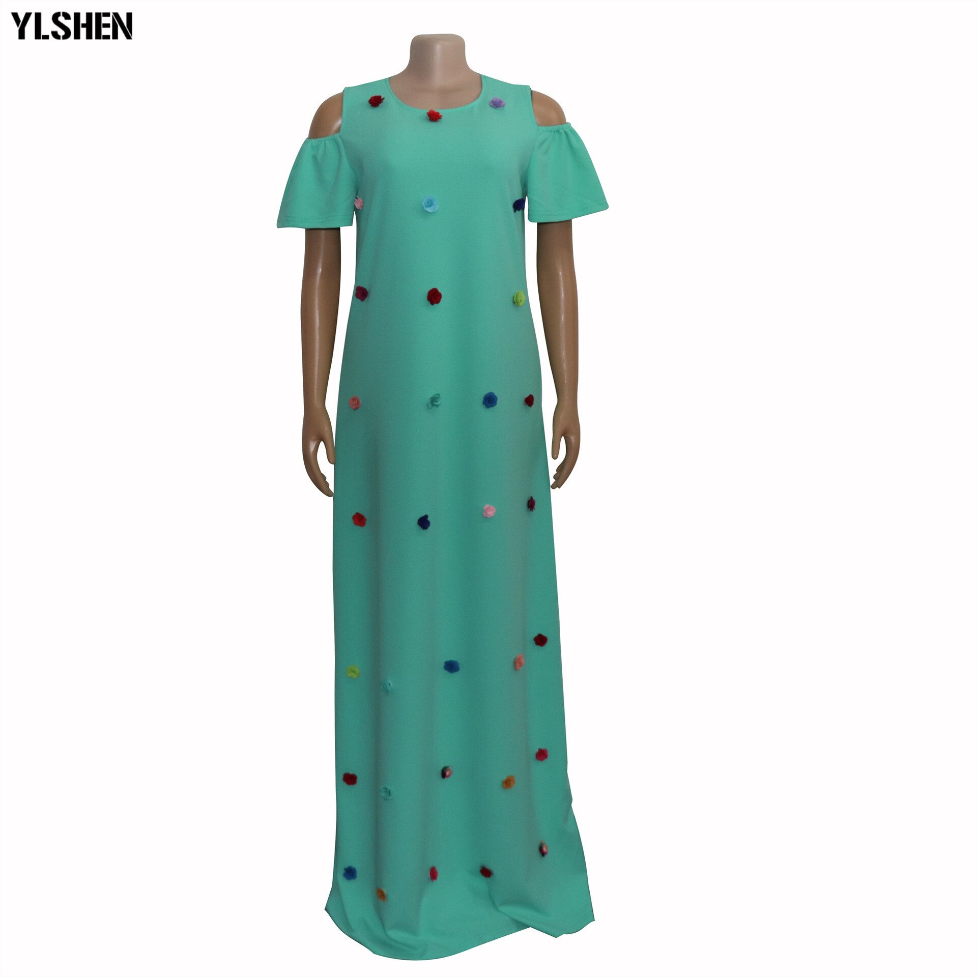 African Dresses For Women Dashiki Floral African Clothes Ankara Dresses Clothing Loose Maxi Africa Dress: Green / XXXL