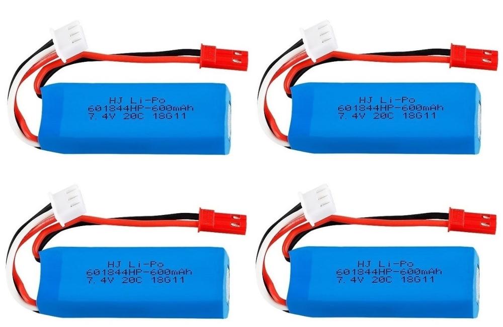 Original 7.4V 450mAh 20C Lipo Battery for WLtoys K969 K979 K989 K999 P929 P939 RC Car Parts 2s 7.4v Battery 5pcs/lots: 4pcs battery