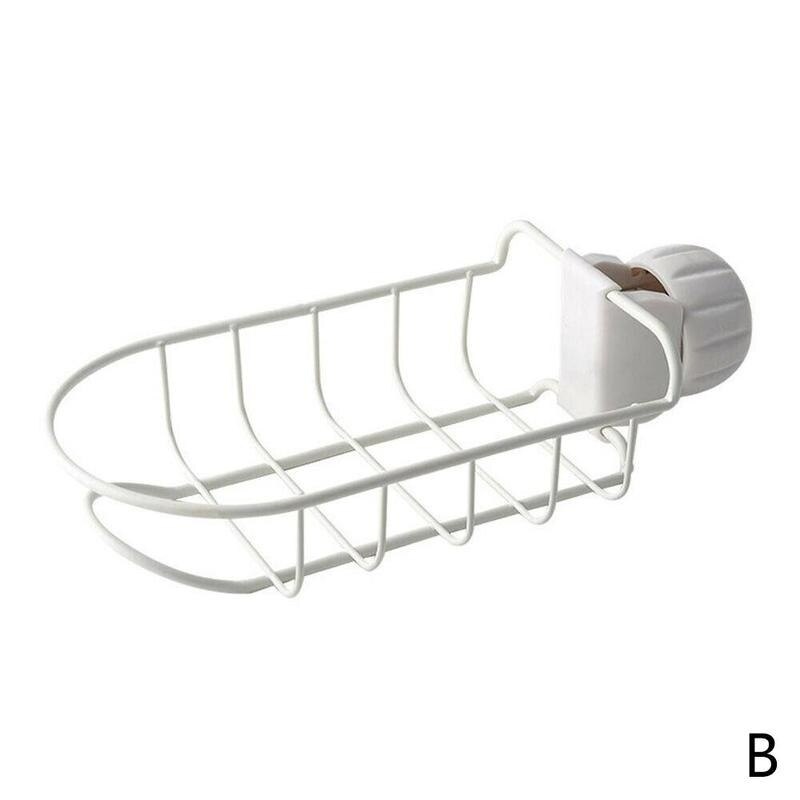 1pc kjøkkenvask kran svamp såpeklut avløpsstativ oppbevaringsholder holder hylle oppvaskholder: Hvit