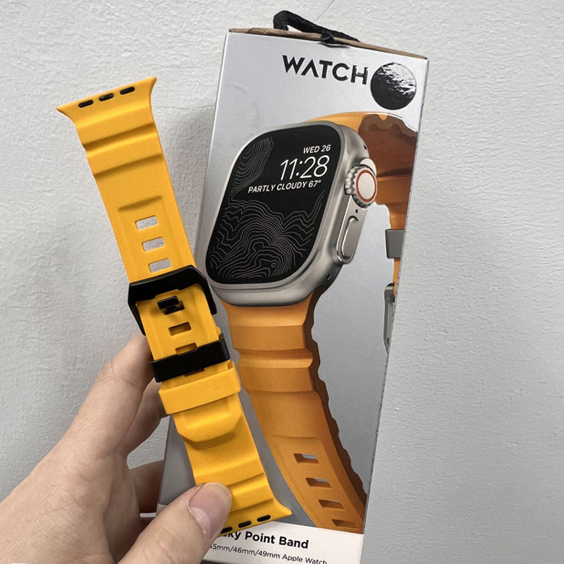 Silikonrem sportsarmbånd til iwatch ultra 2 apple watch 10/9/8/1/2/3/4/5/6/7 46mm 49mm 45mm til watch 41 44 40 38 42mm: Svart hvit / 12mm