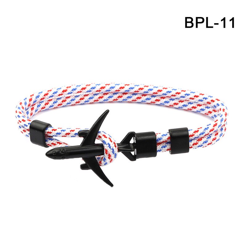 Airplane Anchor Bracelet Men Polyester Wrist Rope Bracelet Sport Jewelry BMF88
