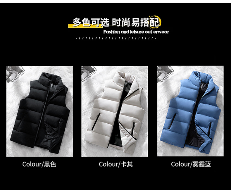 Gilet Invernale da Uomo - Giacca Senza Maniche Trapuntata - Gilet casuale Antivento - Collo alla Coreana con cerniera lampo