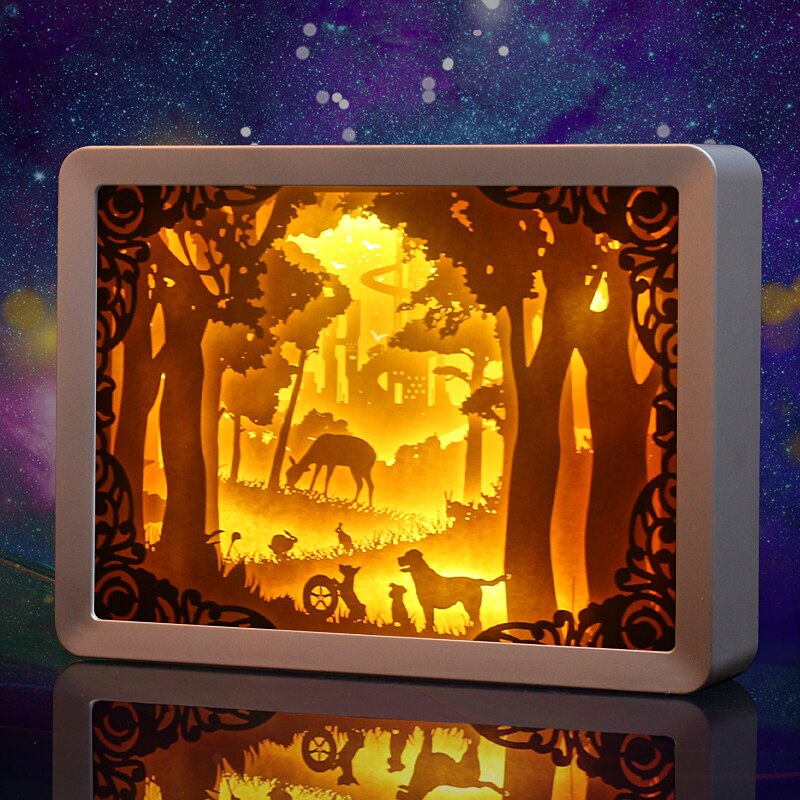 1pcs latest paper cut light shadow light box ABS frame light box for