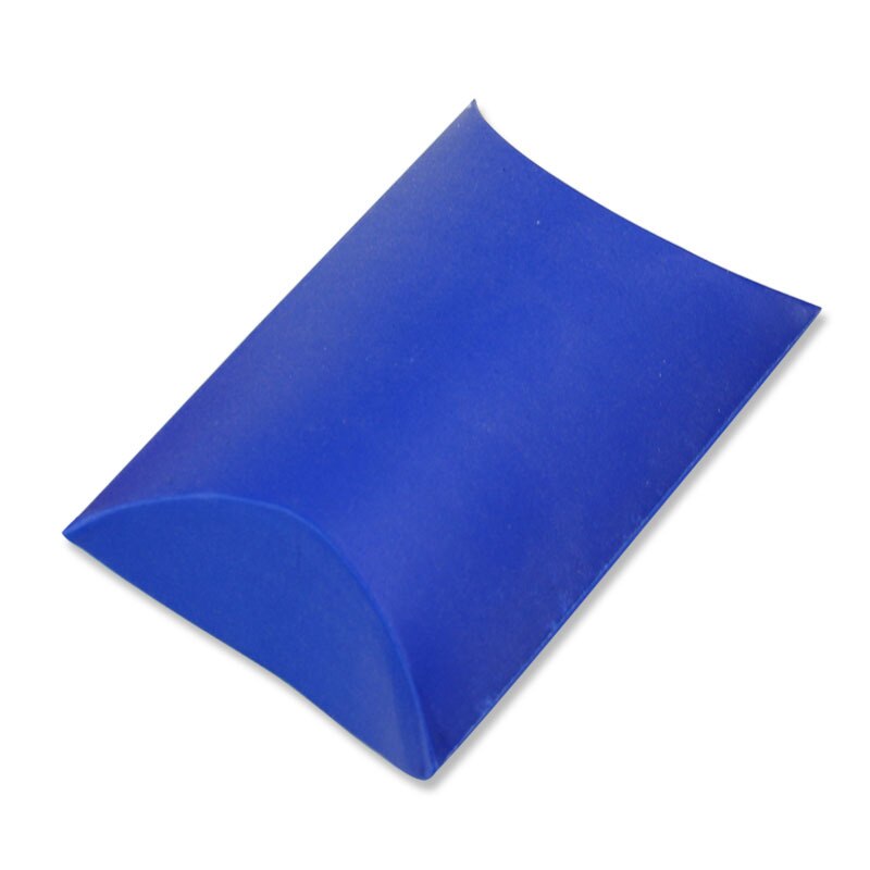 Caja de papel Kraft con forma de almohada para dulces, recuerdo de boda, caja de para pastel de , 50 piezas: Blue