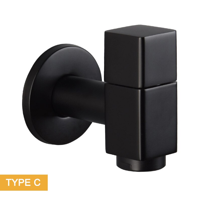 Matte Black Color Finished Wall Mounted Washing Machine Tap Mop Pool Tap Outdoor Garden Faucet Solid Brass Tap Water Bibcock: C Type