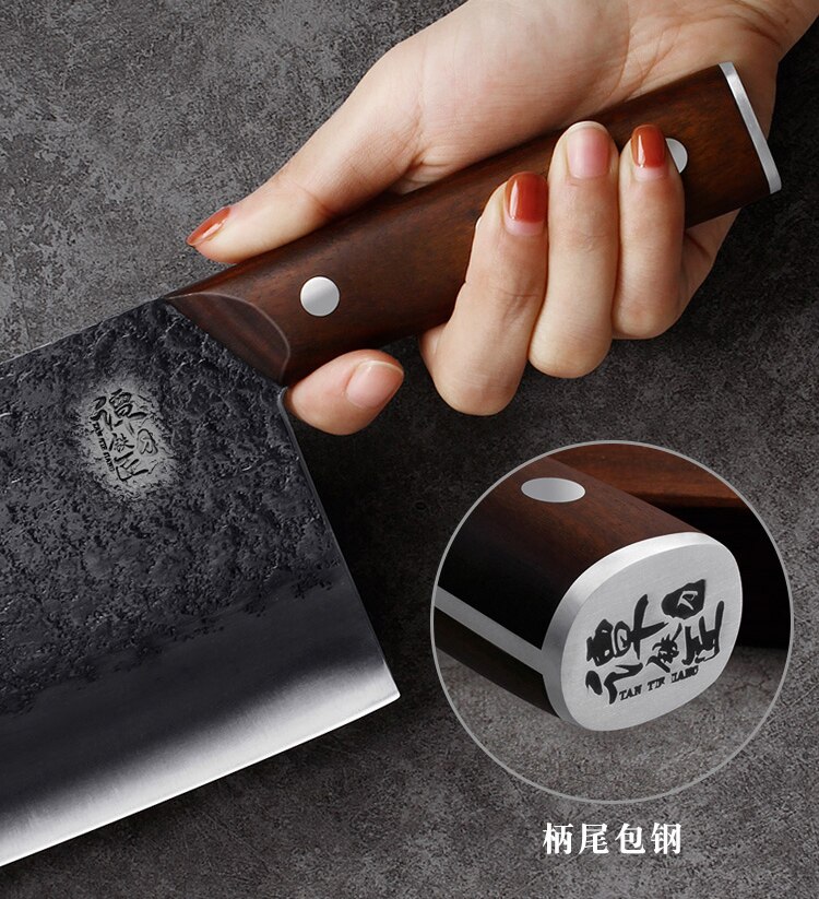 Tang Knife kitchen knives sharp slicing knife kitchen knife household meat slices chopping knife chef special knives 9CR17MOV