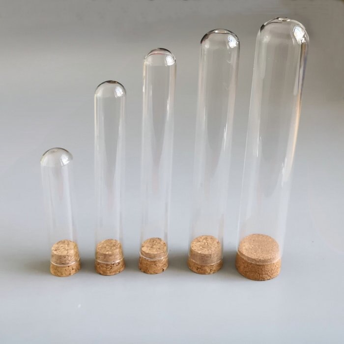 10 pcs DIA 20/25/30/40mm U-em forma de Tubo de Ensaio de Vidro Transparente Inferior Longa transparente Tubo de Ensaio Laboratório de Química Experimento Fornecer