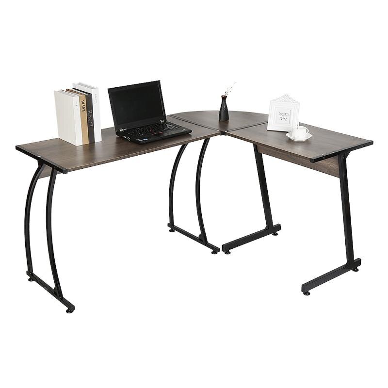 L-shaped Home Office Table Work Study Corner Desk Laptop Computer Writing Desk Multipurpose Large Stand Desk Workstation HWC