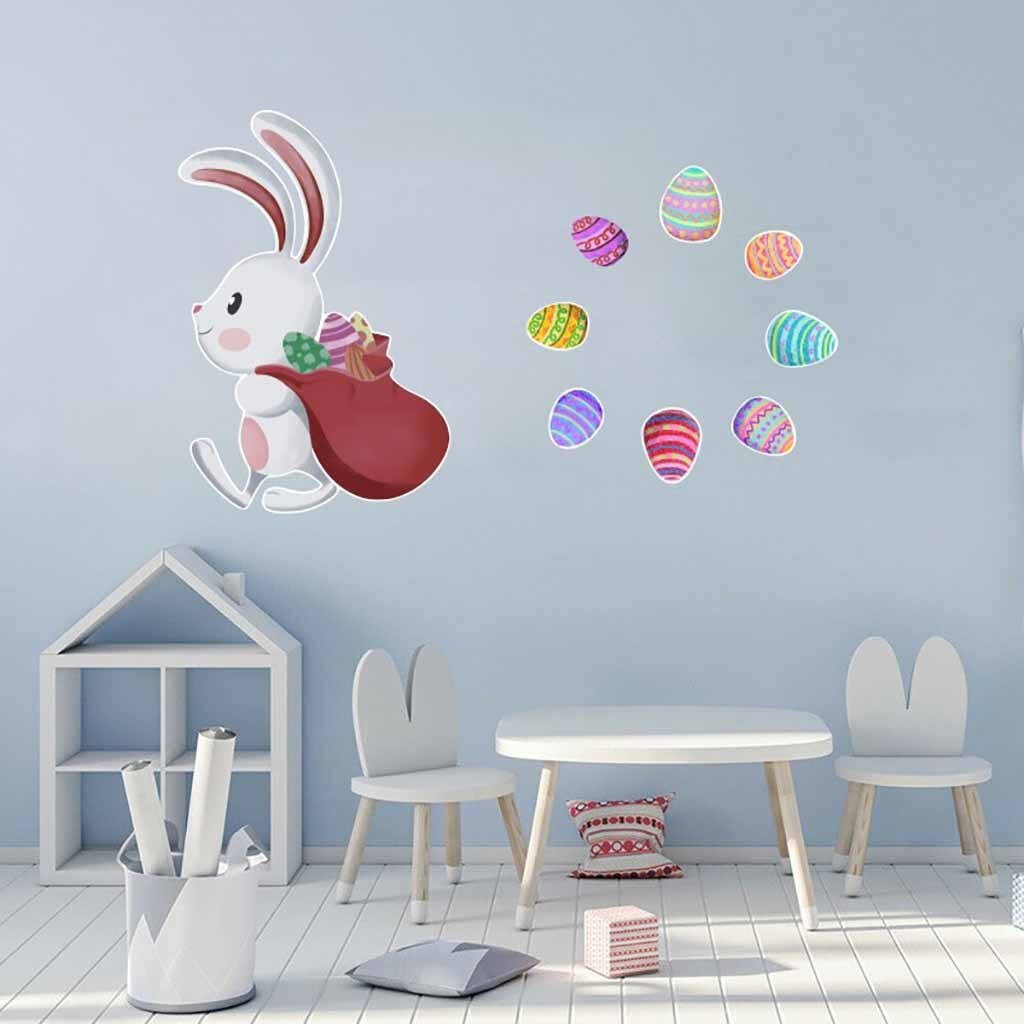 Easter Window Clings Decals Carrot Bunny Egg Window Sticker for Wall Door Decor Easter Party Home Decor Animal Sticker#30