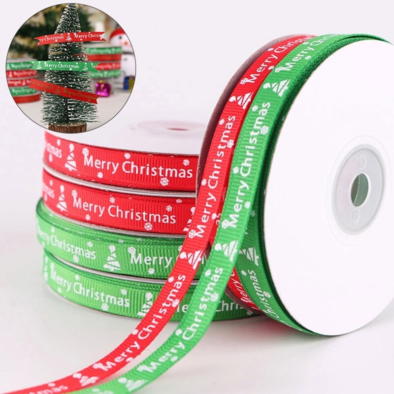 10 rollos de rollo de lazo grogrén verde para manualidades embalaje para , decoración navideña, 25 yardas