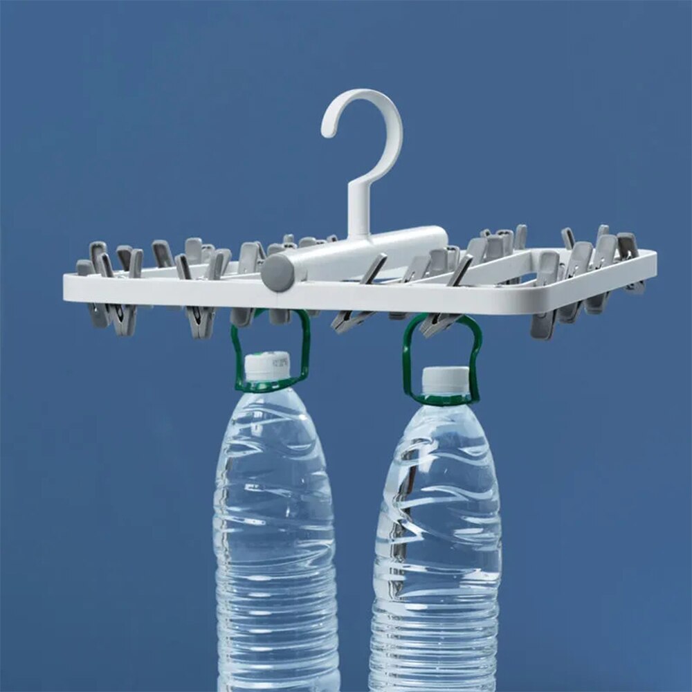 Crochet de cintre à clips multiples, rotation automatique, pour vêtements et chaussettes, crochet multifonction, pliable