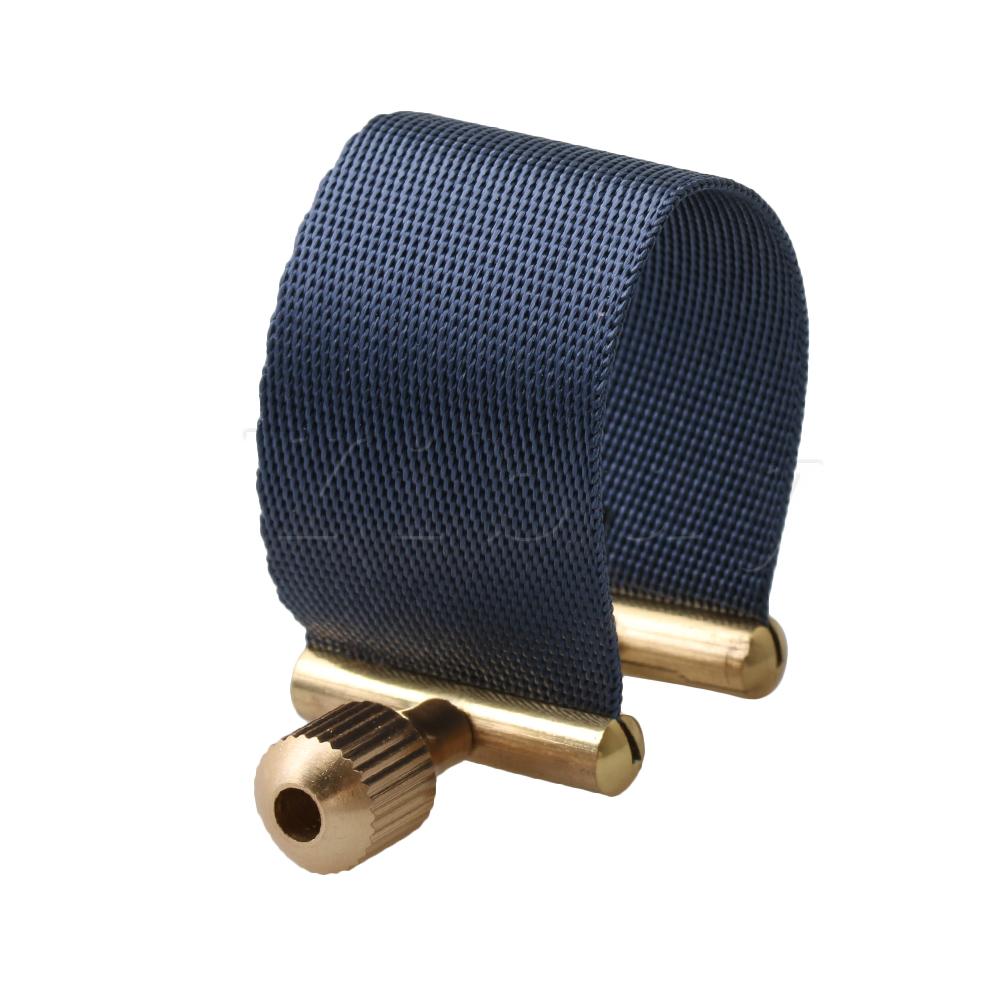 Yibuy Geweven Doek Sax Ligaturen Mondstuk Fastener voor Bariton Sax Blauw