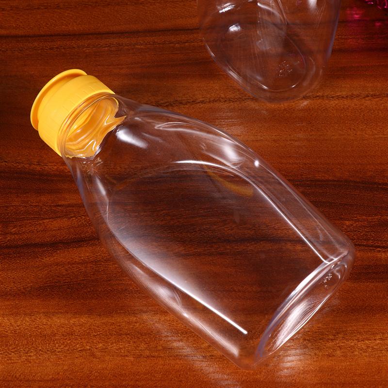 4pcs Transparent Plastic Honey Bottle Food Packaging Bottle Honey Jar With Lid Honey Bottle Jam Container Home (500g Capacity)