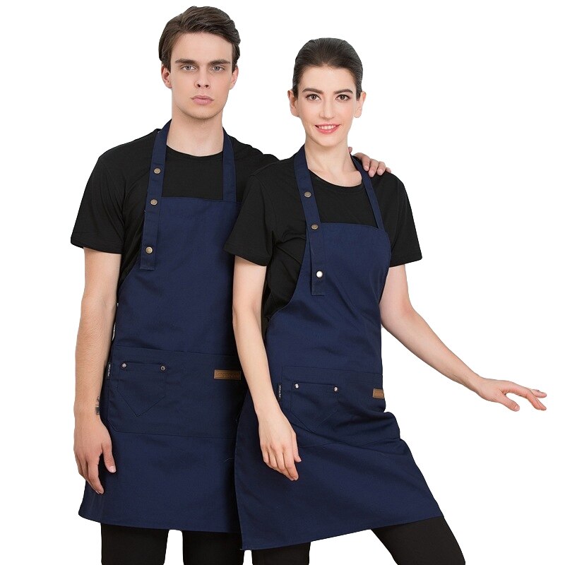 Unisex Werk Schort Voor Chef Verstelbare Kapper Schorten Keuken Uniformen Ober Werkkleding Food Service Restaurant Cook Bib: Blue Apron