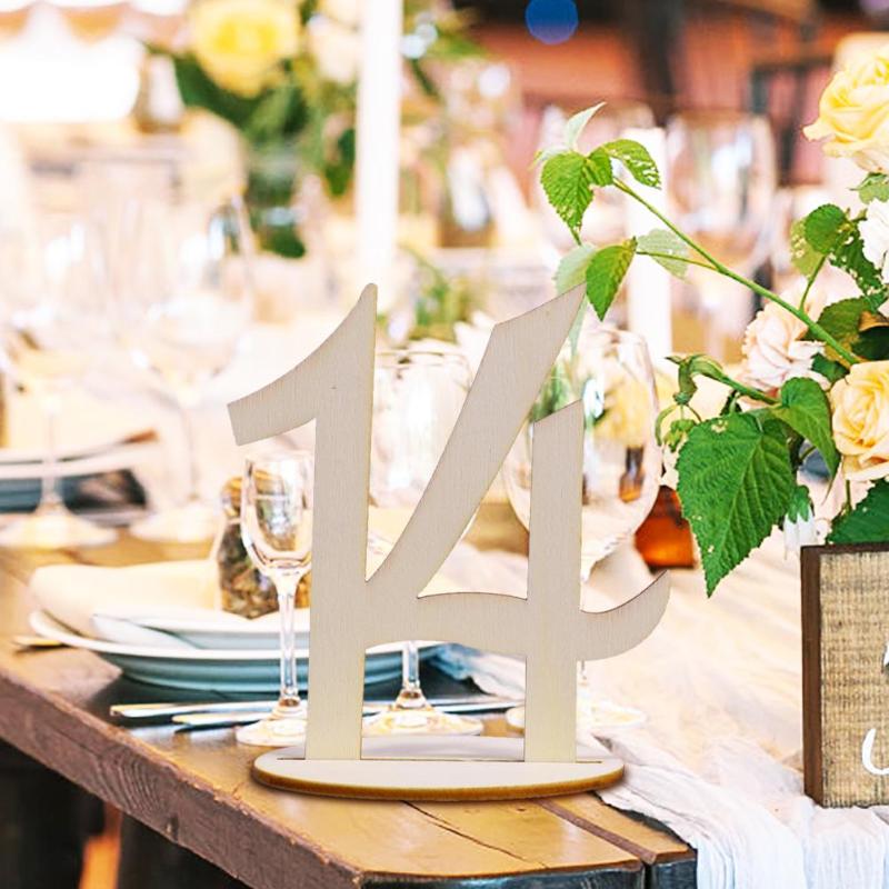 Número de mesa de madeira, ornamentos de número de mesa um a vinte cartões de assento, festa de casamento, artesanato, acessórios decorativos para festival em casa com 10 peças
