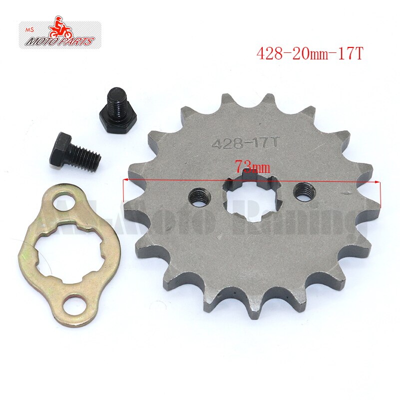 428 10-19 Tooth 20mm ID Front Engine Sprocket for Stomp YCF Upower Dirt Pit Bike ATV Quad Go Kart Moped Buggy Scooter Motorcycle: 17T