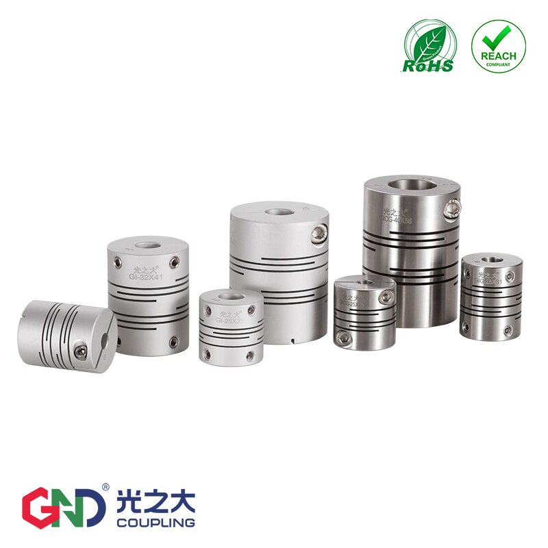 Acoplamiento de eje flexible GND GI D28.5 L38, motor eléctrico de aluminio, stepmotor, acoplador de línea paralela, accesorios, setscrew series