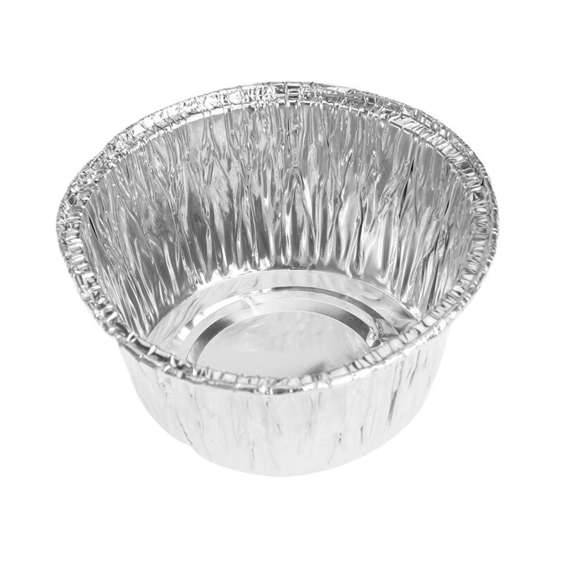 Wsfs eierpasteivorm wegwerp aluminiumfolie bakvorm koekje muffin cupcake eierpasteivorm rond 150 stuks met barboard wit