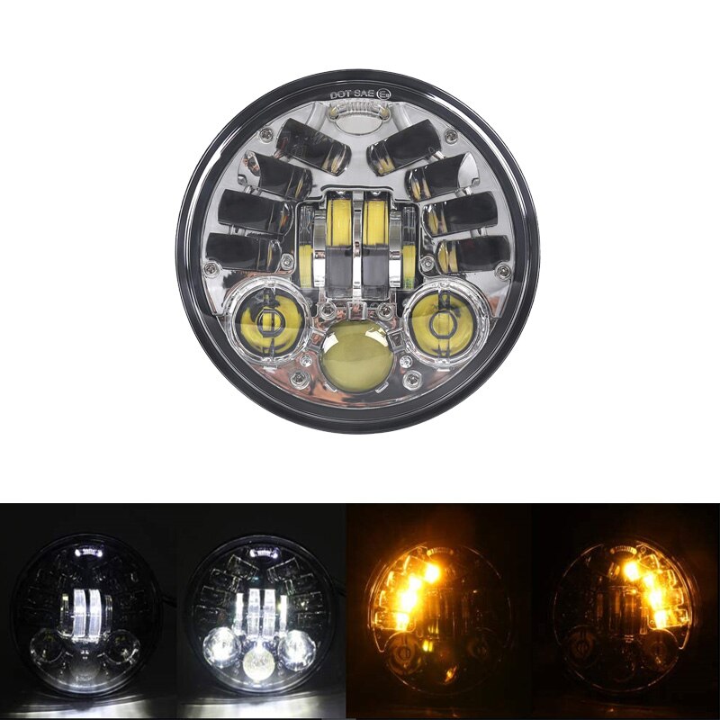 neue stil Chrom 5,75 Zoll LED Scheinwerfer 5 3/4 "LED DRL 50W motorrad scheinwerfer für Sportster 883 XL883 FXCW: Typ K