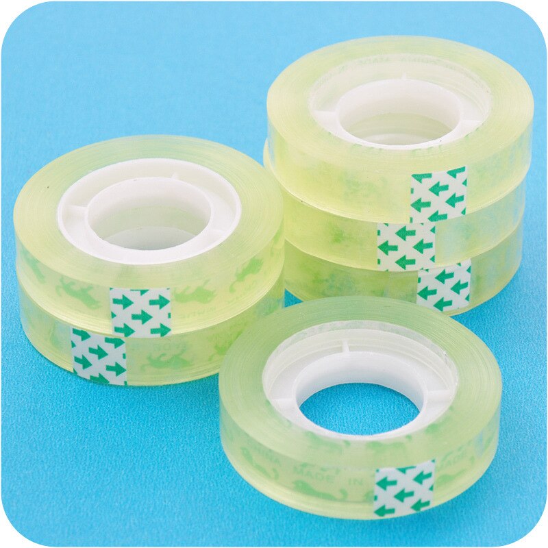 5pcs/set Transparent Tape Width 8/10/12/15/18mm*25m Office Tape Student Stationery Tape School Office Supplies papeleria