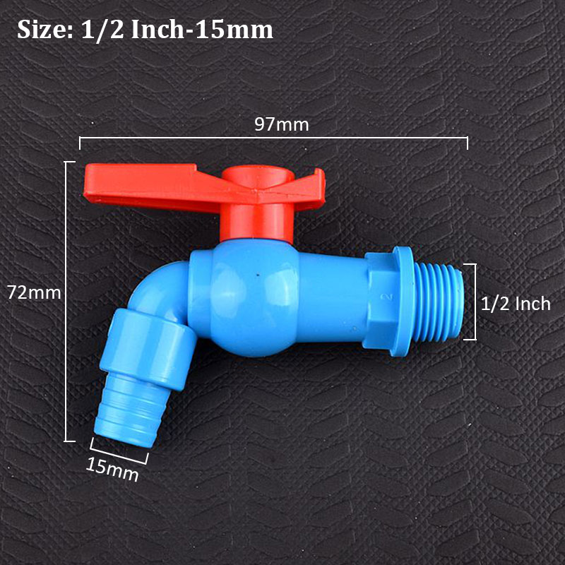 1/2 3/4 Zoll Universal- Schnittstelle Wasserhahn PVC Außengewinde Wasserhahn Ventil, Aquarium Wasserhahn Adapter Entwässerung Wasserhahn Aquarium Ventil Armaturen: Blau