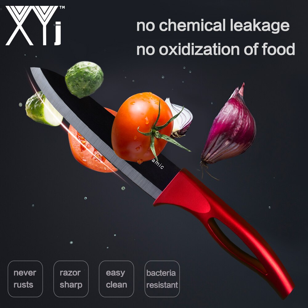 Xyj kökskniv keramisk kniv matlagningsset 3 " 4 " 5 " 6 " tum + skalare skönhetsblad skala frukt vege kockkniv köksredskap