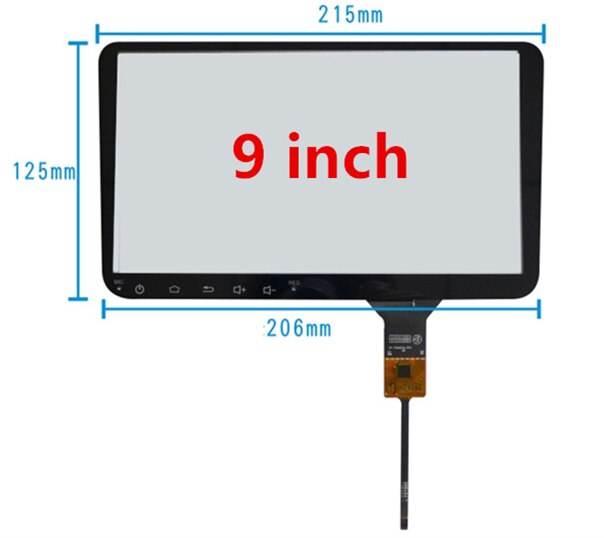 Universele 9 Inch GT911 Capacitieve Touch Digitizer Voor Android Auto Dvd Navigatie Touch Screen Panel Glas Met Knop